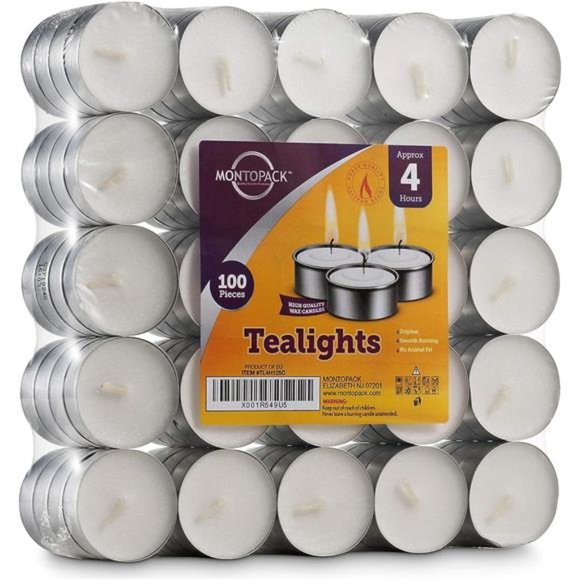 100 Pack Unscented Tea Lights Candles Bulk White Smokeless & Long Lasting Decor - Picture 5 of 7